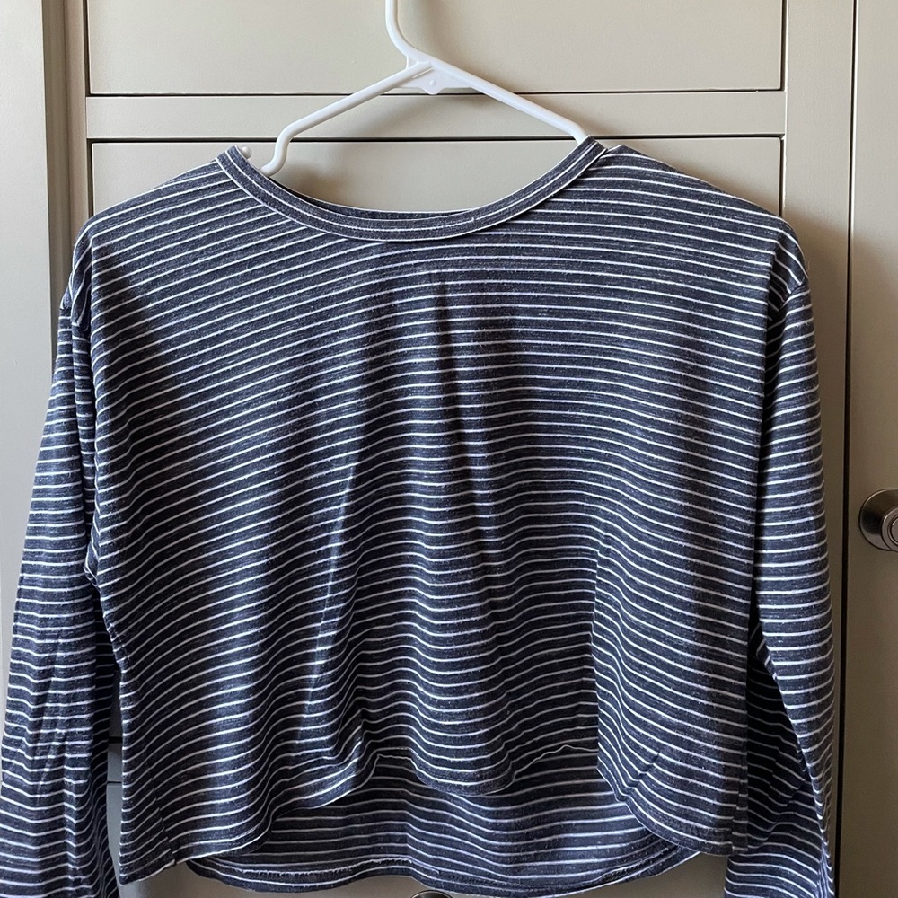 Black and White Striped Crop top